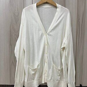 White Button Front Cardigan